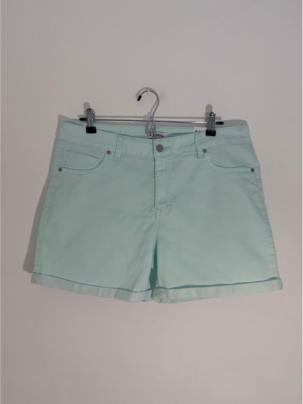 d.jeans NWT High Waist Shorts Mint Green Women's Size 16 Stretch Cotton Plus